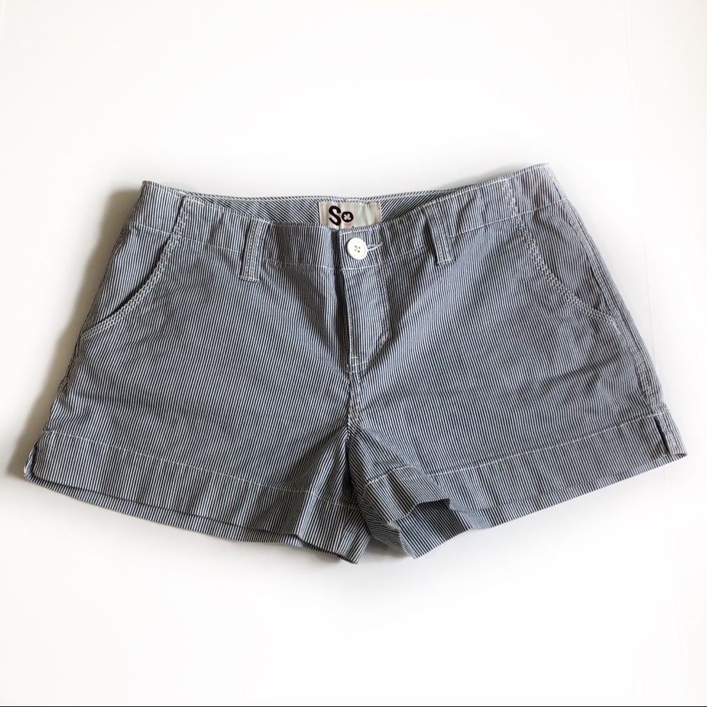SO pinstripe blue and white shorts Size 9 Juniors